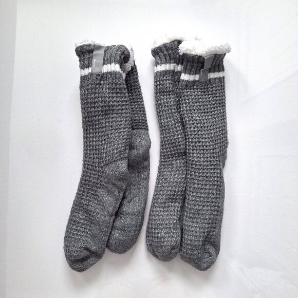 Grey Bench Slipper Socks Two Pairs - Picture 1 of 4